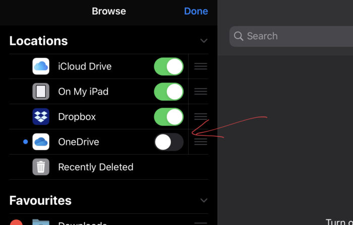 OneDriveをファイルアプリで