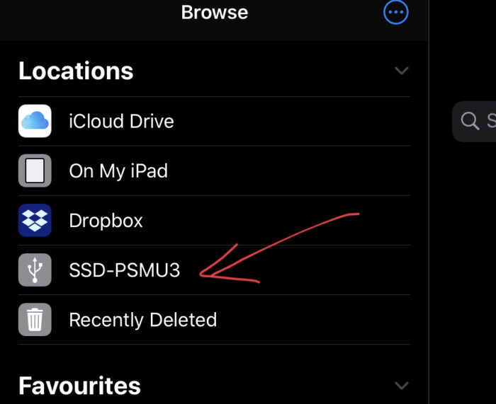 SSD PSMU3 ipad proで認識された