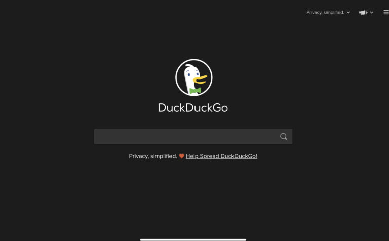 DuckDuckGo トップページ