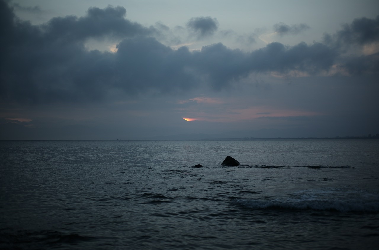 江の島 西浦漁港からの夕陽