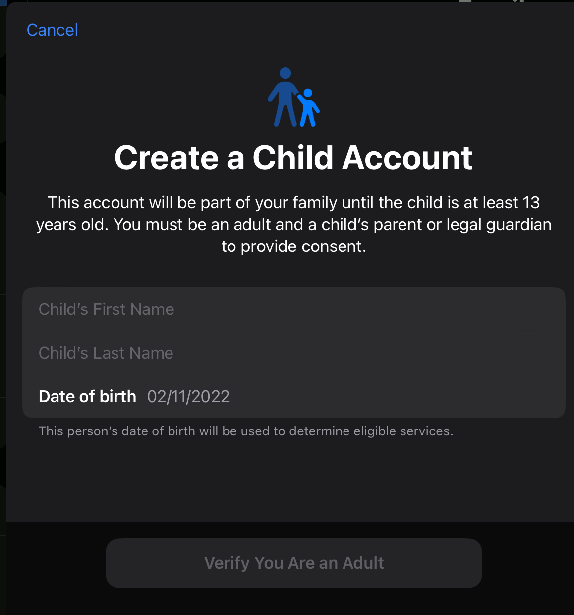 Create a Child Account