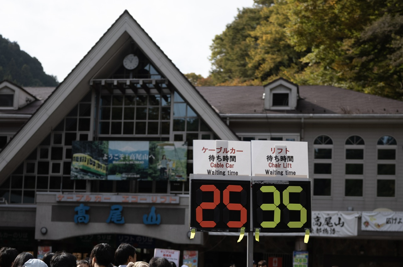 高尾山 2025年11月2日 ケーブルカー 待ち時間