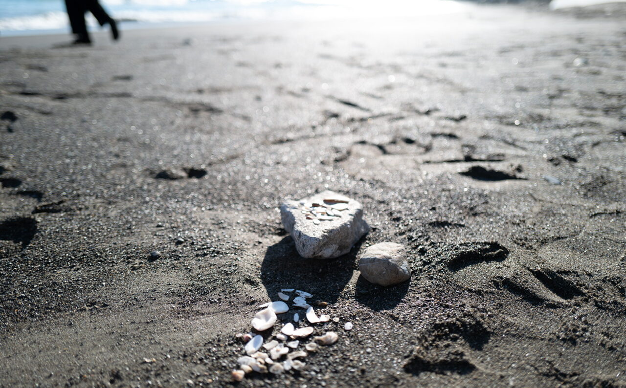 鴨川グランドホテル 前の砂浜